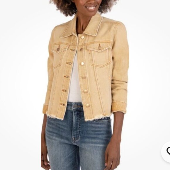 KUT FROM THE KLOTH Kiara Tan Denim jacket. Size Medium - Picture 1 of 12